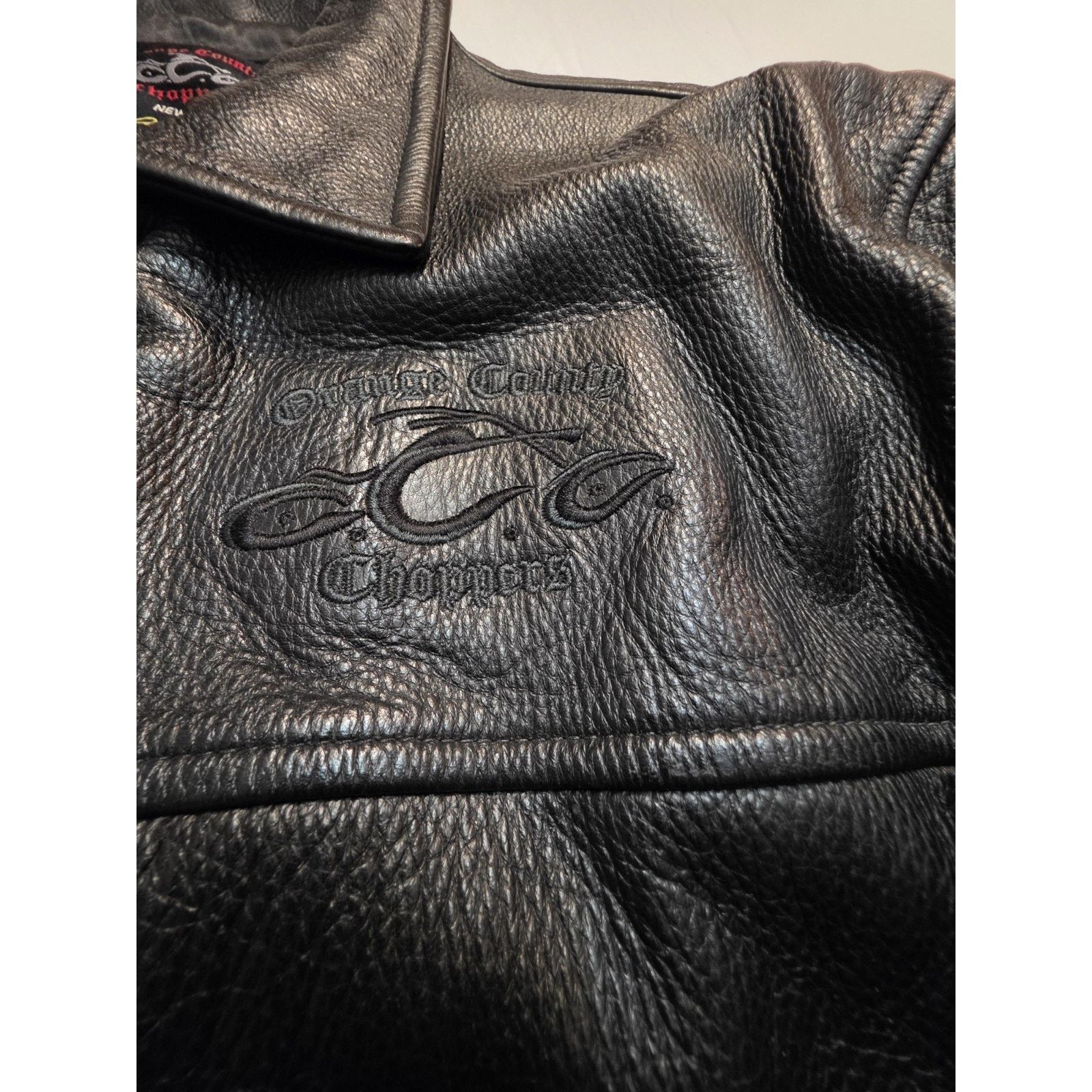 West Coast Choppers Orange County Choppers Men's Size Medium Black Leather Size US M / EU 48-50 / 2 - 3 Thumbnail