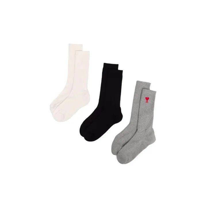 AMI AMIPARIS Logo Embroidered Knitted Socks 3-Pack -2507 Size ONE SIZE - 1 Thumbnail