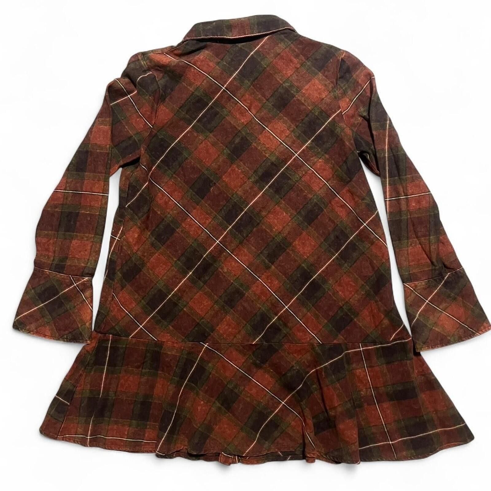 Other Wild Fable Red Flannel Plaid Long Sleeve Blouse Button Up Size M / US 6-8 / IT 42-44 - 2 Thumbnail