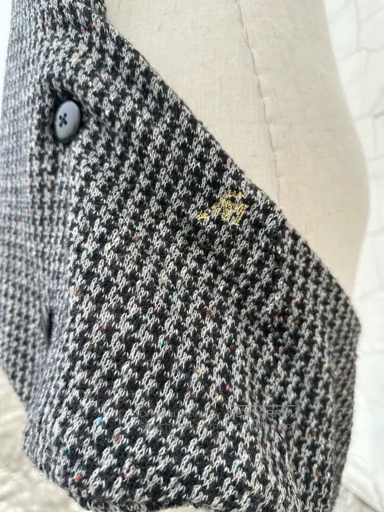 Kapital Kapital Dark gray check, colored dots, wool knitted vest Size XS / US 0-2 / IT 36-38 - 5 Thumbnail