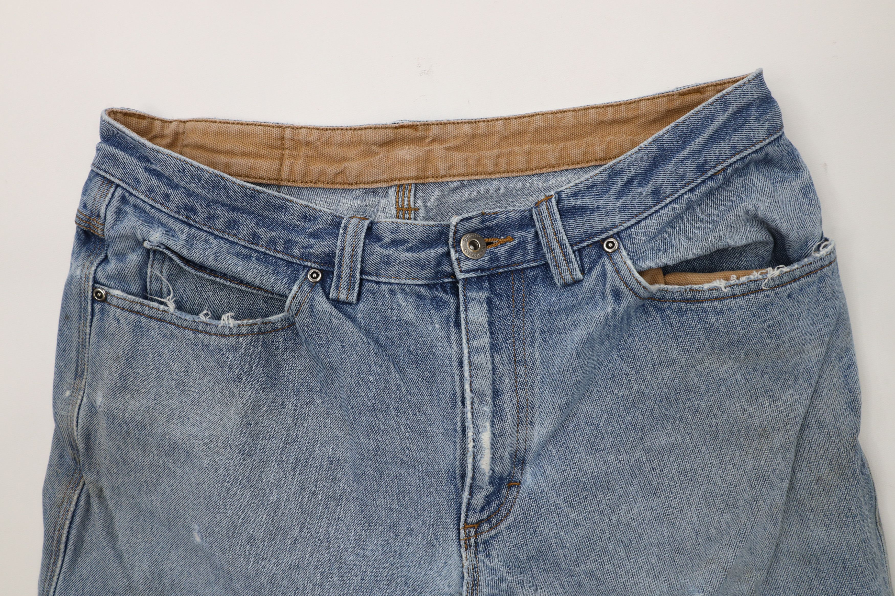 Duluth Trading Company × Vintage Duluth Trading Co Fit Thrashed Wide Leg Denim Jeans Blue Size US 35 - 9 Thumbnail