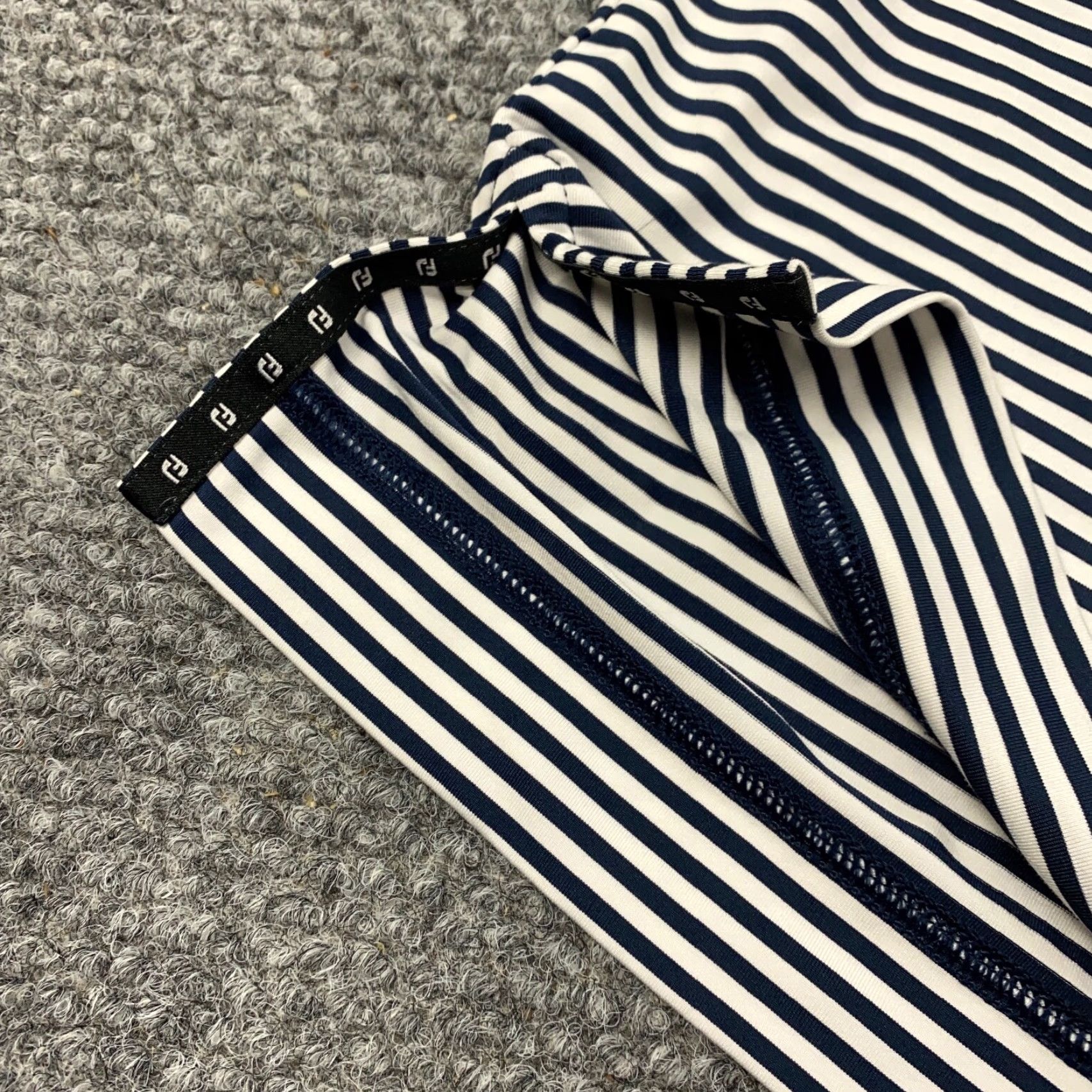 Footjoy FootJoy Polo Mens XL Blue Striped Lisle Relaxed Stretch Shirt Golf Size US XL / EU 56 / 4 - 6 Thumbnail