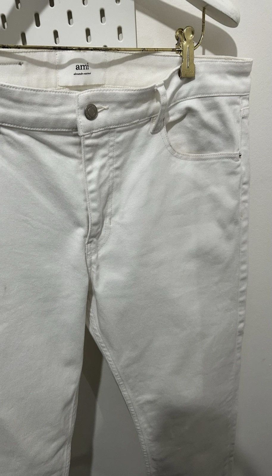 AMI AMI Paris Alexandre Mattiussi Slim Fit White Jeans Size 34 Size US 34 / EU 50 - 2 Thumbnail
