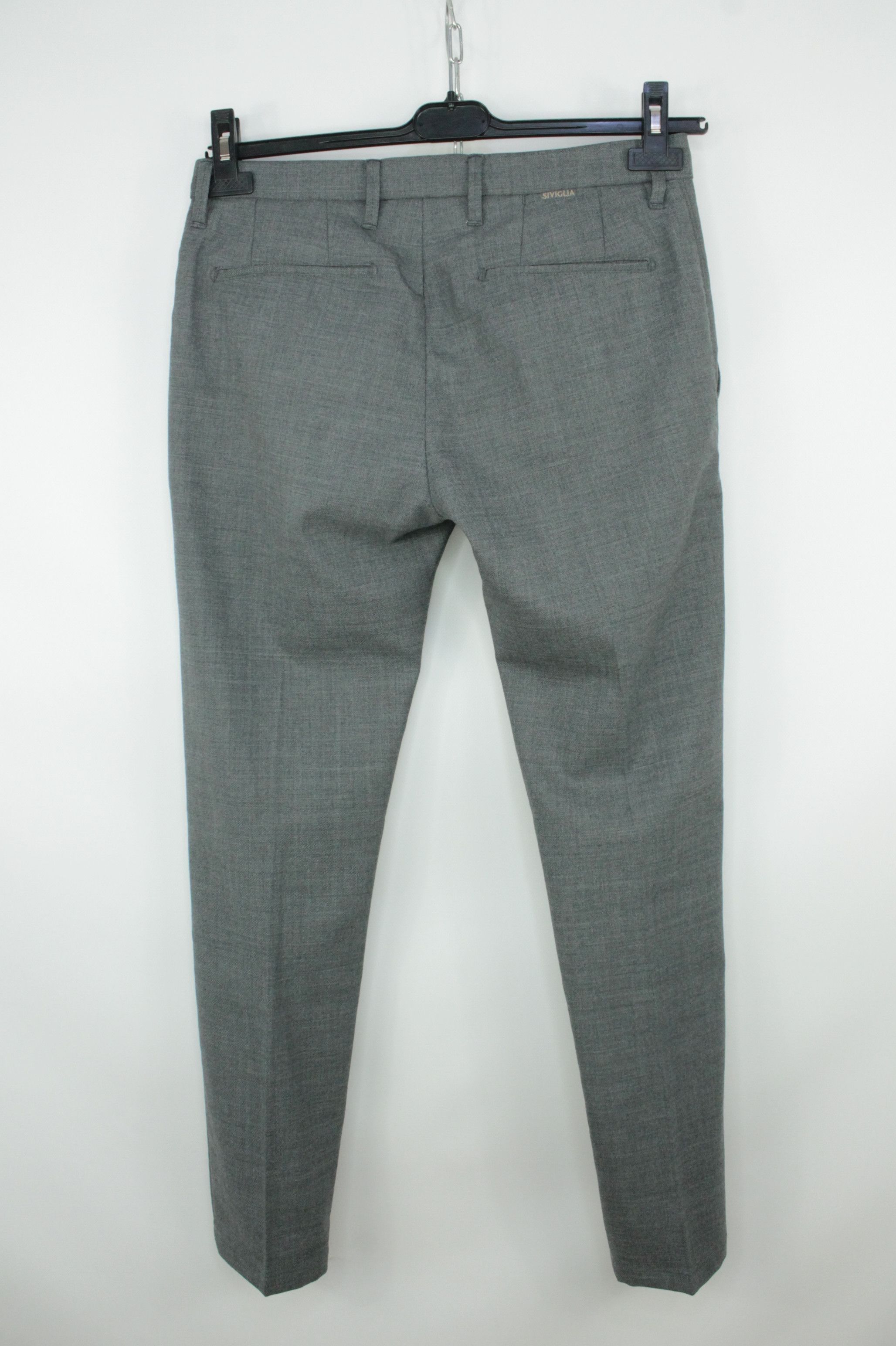 Siviglia Siviglia Gray Stretch Wool Blend Slim Fit Trousers Pants Size US 31 - 4 Thumbnail