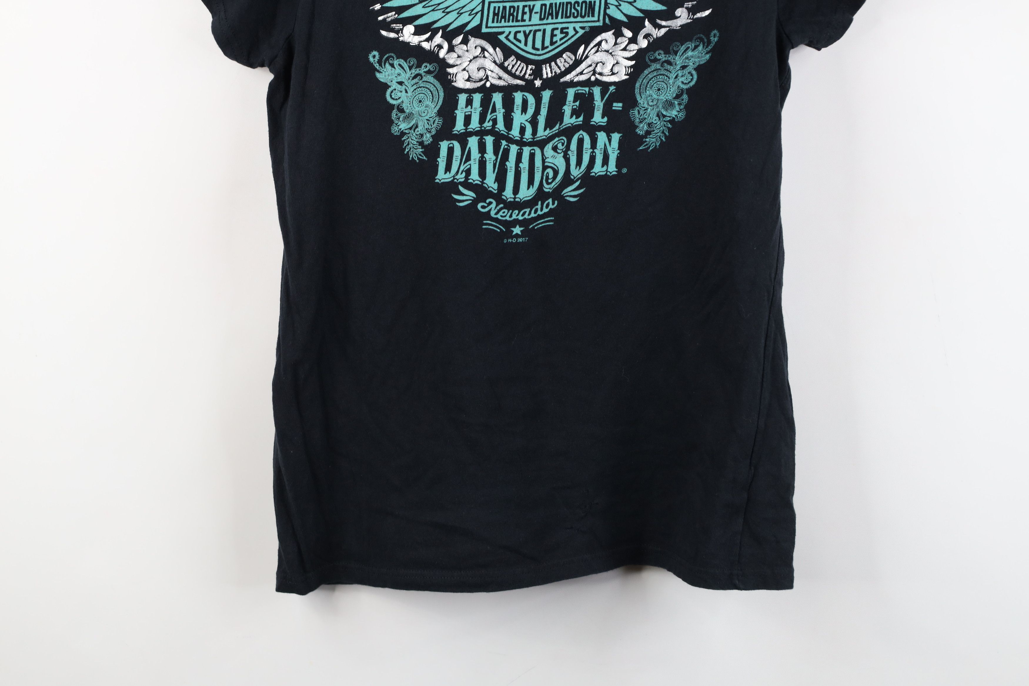 Harley Davidson Y2K Harley Davidson Spell Out Las Vegas Wings T-Shirt Black Size M / US 6-8 / IT 42-44 - 14 Thumbnail