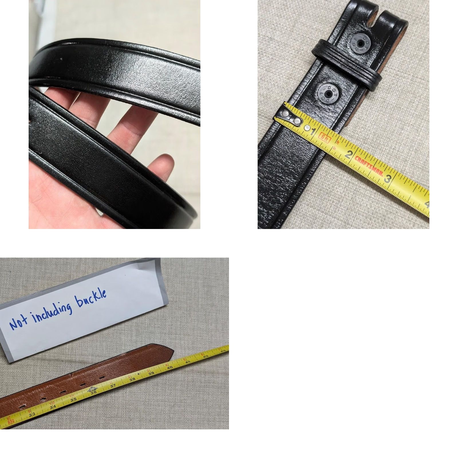 Vintage VINTAGE western belt Don Hume 34 black Cowhide Leather belt COWBOY Mens Size 34 - 8 Thumbnail