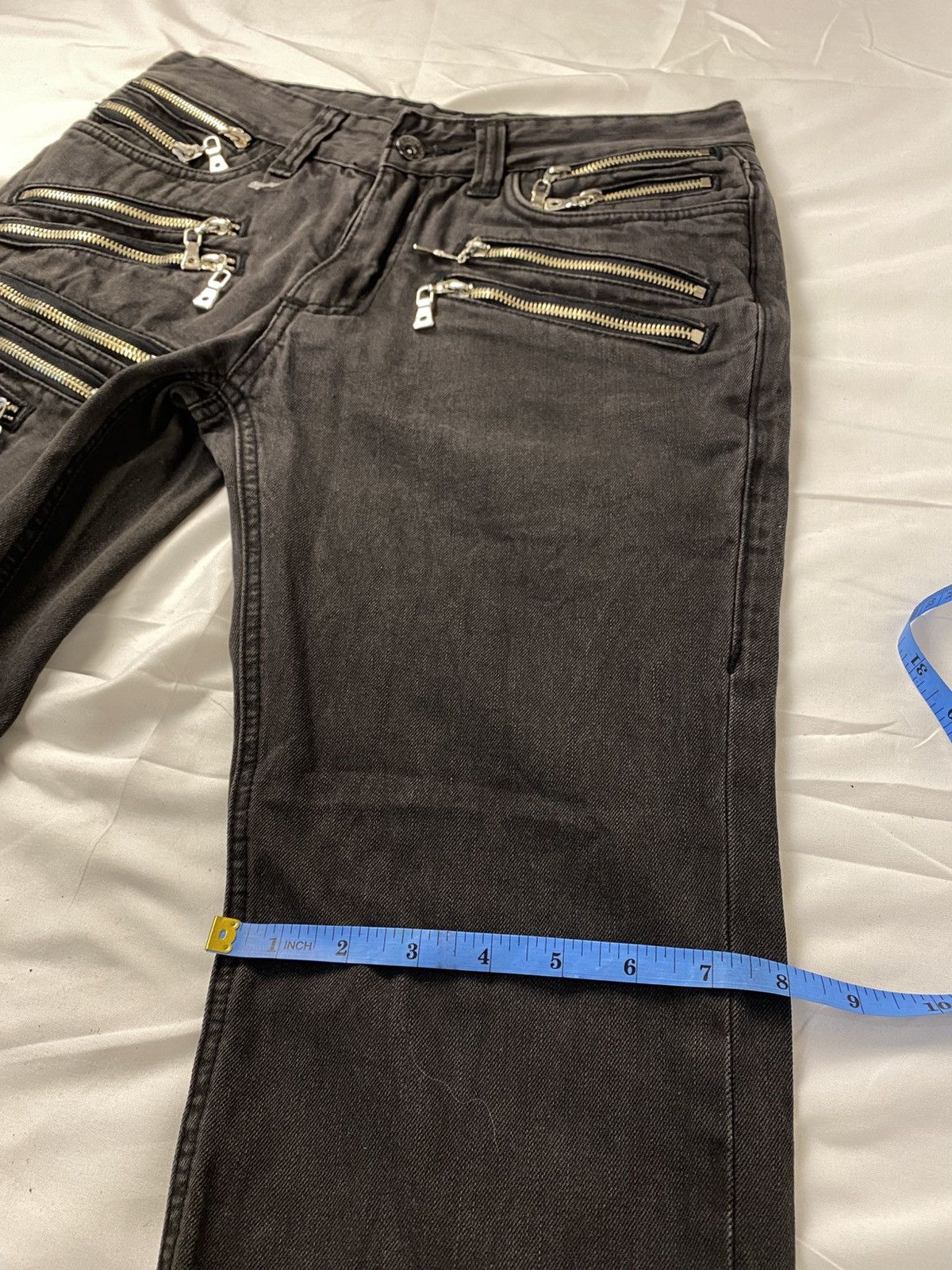 Japanese Brand Semantic Design Multi Zip Punk Bondage Slim Fit Denim Size US 29 - 20 Thumbnail
