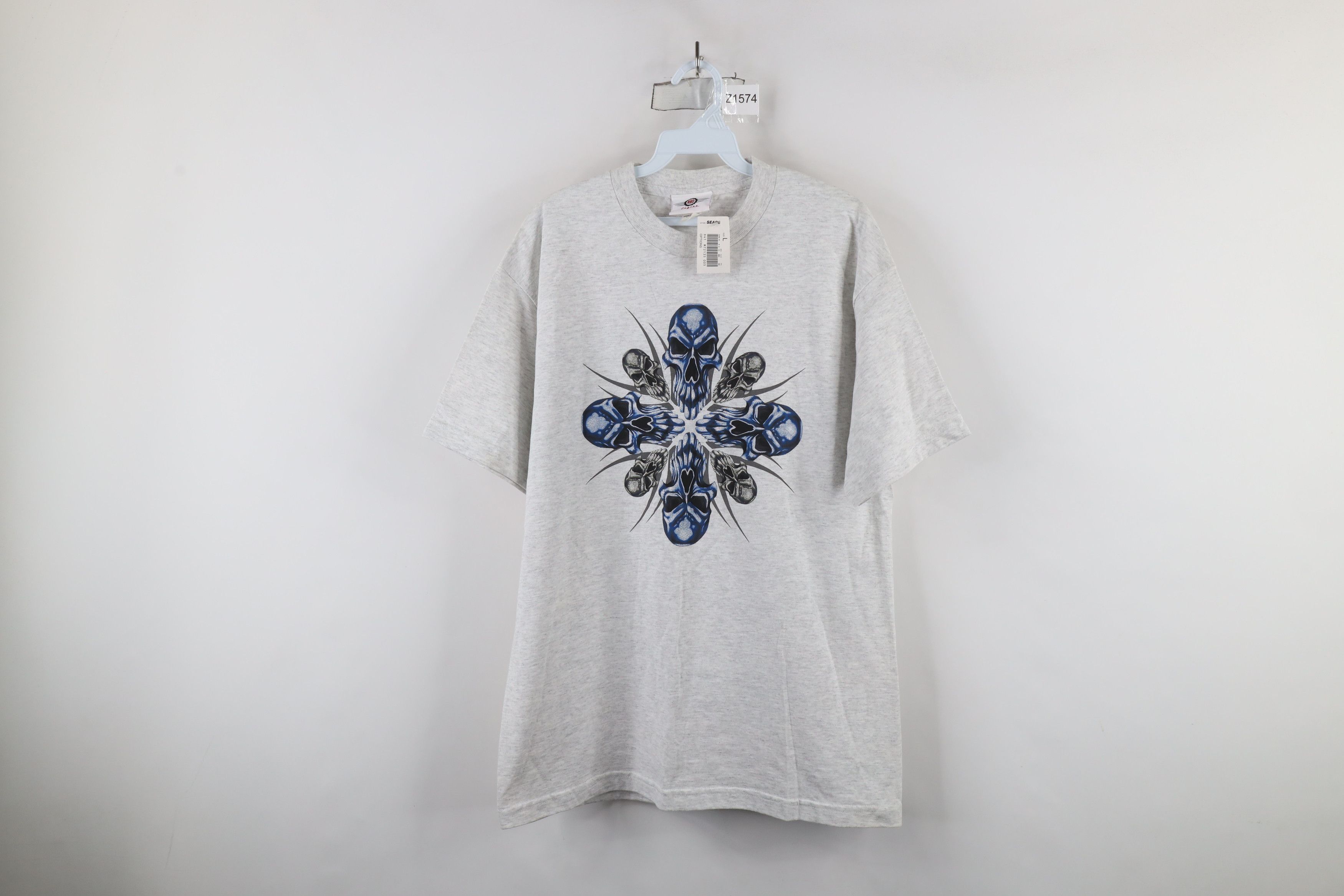 Vintage Deadstock Vintage 90s Y2K Streetwear Skull Skeleton T-Shirt Size US L / EU 52-54 / 3 - 1 Thumbnail