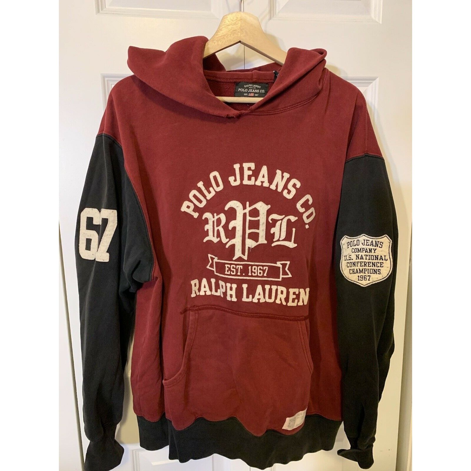 Ralph Lauren Vintage Polo Jeans Co Hoodie Ralph Lauren applique Sz L pock Size US L / EU 52-54 / 3 - 3 Thumbnail