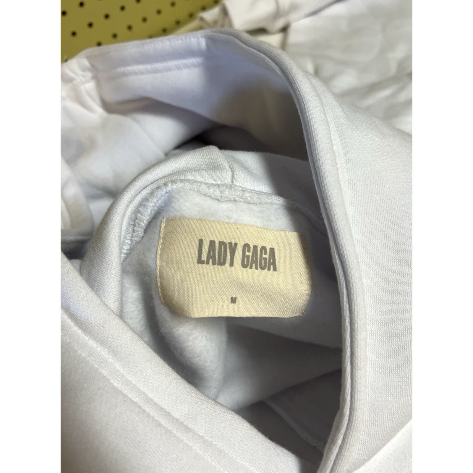 Vintage Lady Gaga Hoodie Sweatshirt fleece Oversized White Cotton Blend Crew Neck Logo Women M Pullover Activewear Size M / US 6-8 / IT 42-44 - 5 Thumbnail