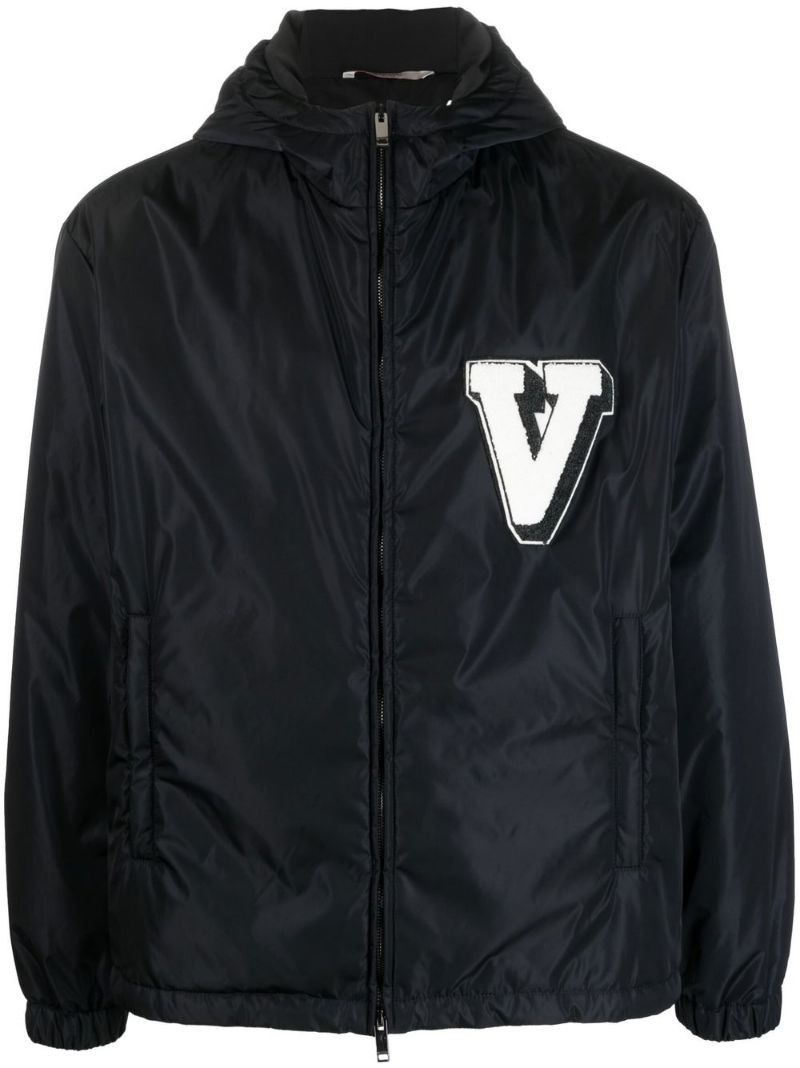 Valentino o1y0525 Logo Hooded Jacket in Midnight Blue Size US S / EU 44-46 / 1 - 1 Thumbnail