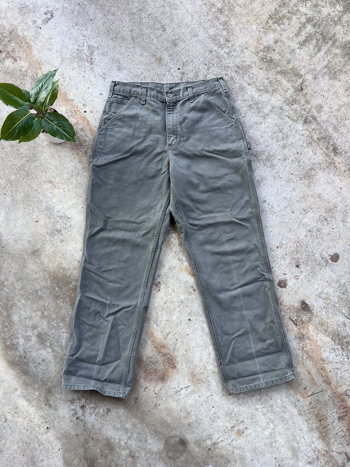 Carhartt Vintage Carhartt Olive Green Dungaree Denim Jeans Size US 32 / EU 48 - 2 Thumbnail