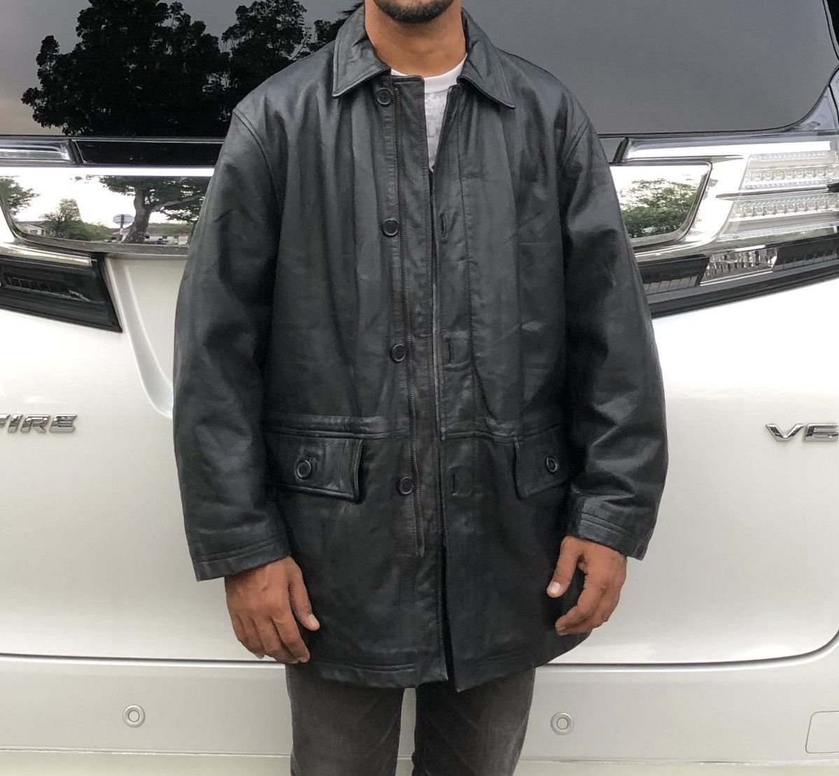 Vintage Vintage HARAJUKU Men’s Cow Genuine Leather Trench Coat Size US L / EU 52-54 / 3 - 2 Thumbnail