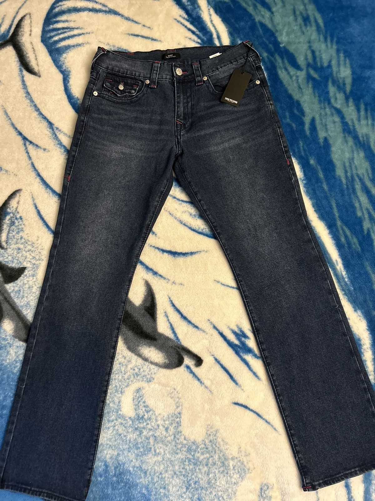 True Religion True Religion Men’s Ricky Relaxed Straight Leg Jeans Size 34 Size US 34 / EU 50 - 1 Thumbnail