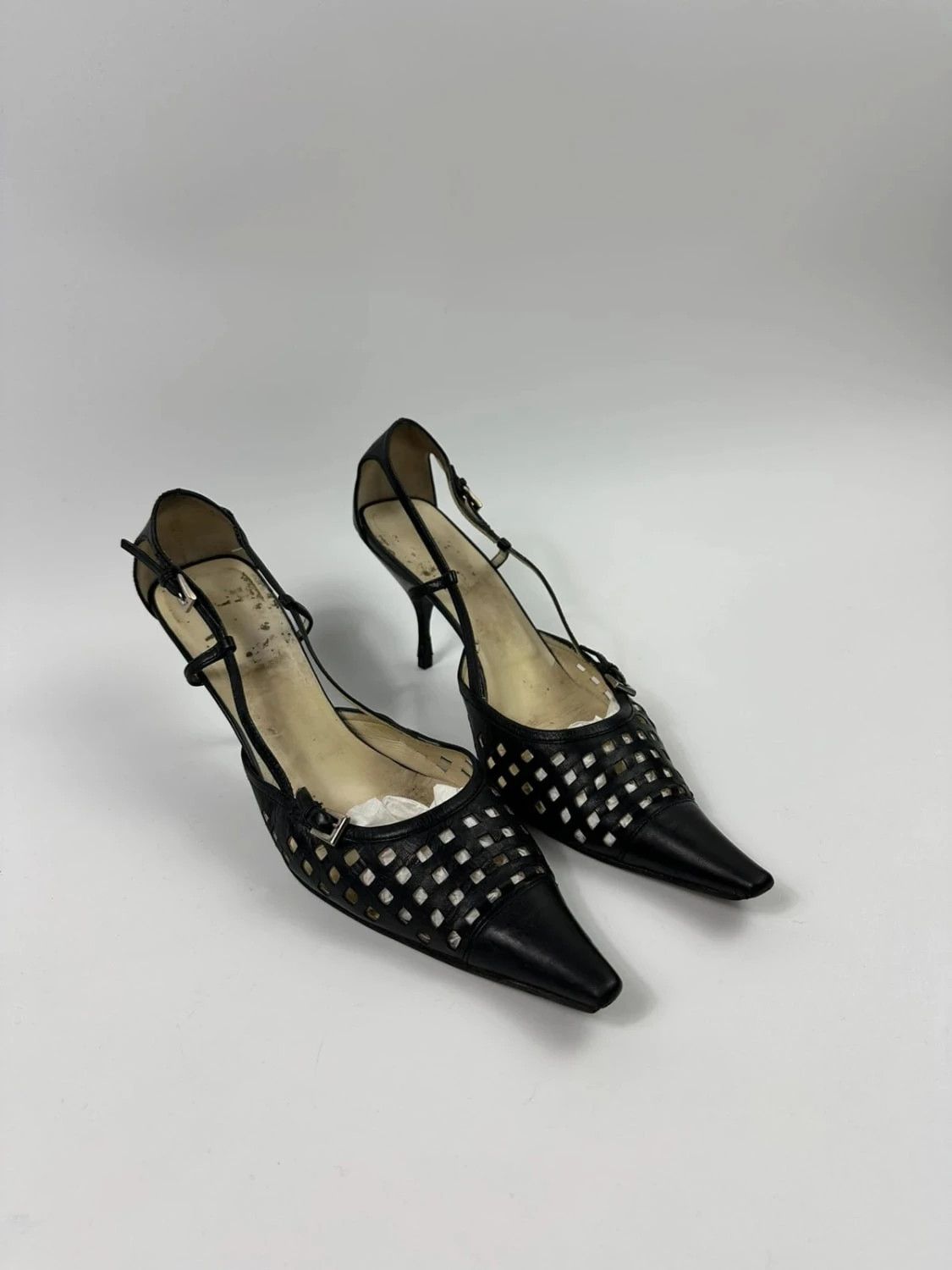 Prada Prada 90’s Black Holes Leather Heels bumps Size US 9 / IT 39 - 1 Thumbnail