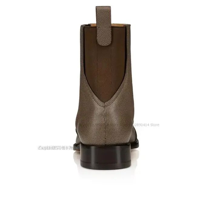 Christian Louboutin o1s1wg111224 Boabi Chelsea Flat Calf Petit Grain in Brown Size US 12 / EU 45 - 3 Thumbnail
