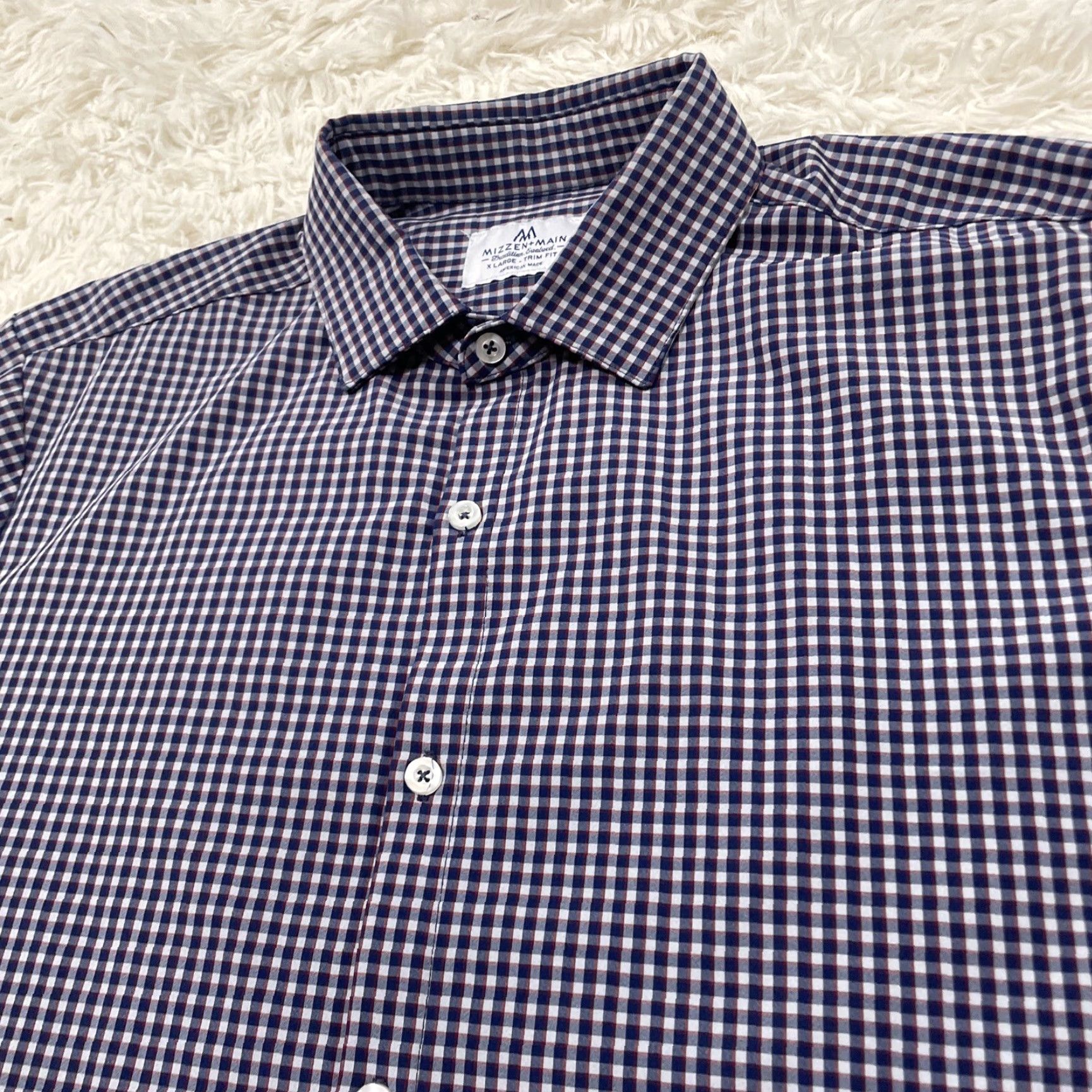 Mizzen+Main MIZZEN MAIN Leeward Shirt Men XL Trim American Blue Red White Plaid Performance Shirt Mens XL Blue Red White Plaid Size US XL / EU 56 / 4 - 2 Thumbnail