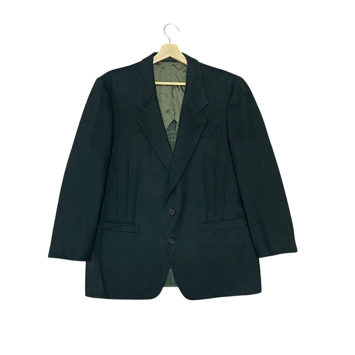 Lanvin Vintage Lanvin Paris Pleated Wool & Cashmere Blazer Coat Size 52R - 2 Thumbnail