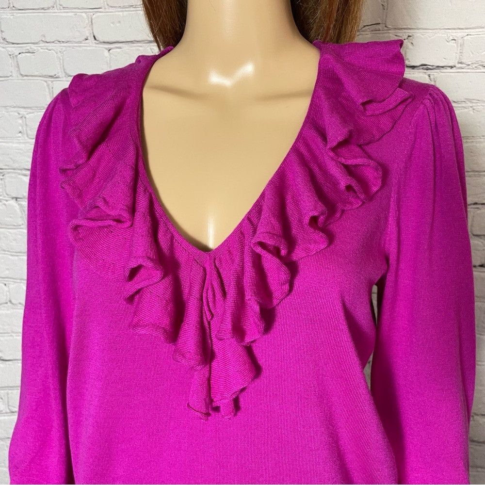Ralph Lauren NWT New $125 Ralph Lauren Pink Ruffle-Trim Jersey Sweater S Size S / US 4 / IT 40 - 8 Thumbnail