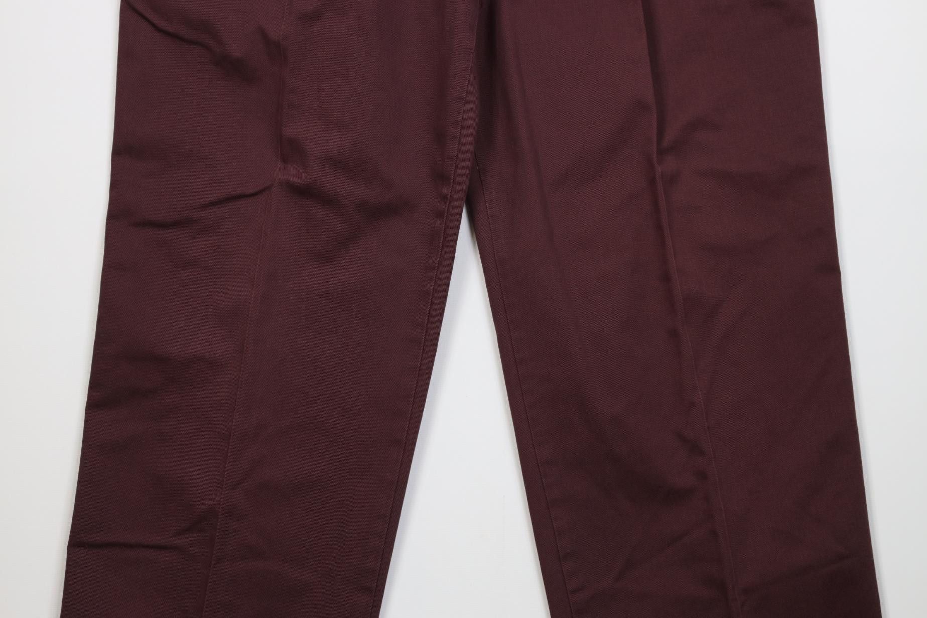 Vintage Vintage 90s Streetwear Wide Leg Chino Pants Cotton Maroon Size US 36 / EU 52 - 3 Thumbnail
