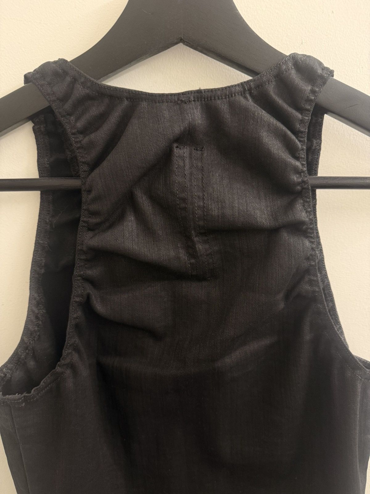 Rick Owens Drkshdw Rick Owens DRKSHDW Black Wax Denim Tank Top Size S / US 4 / IT 40 - 4 Thumbnail