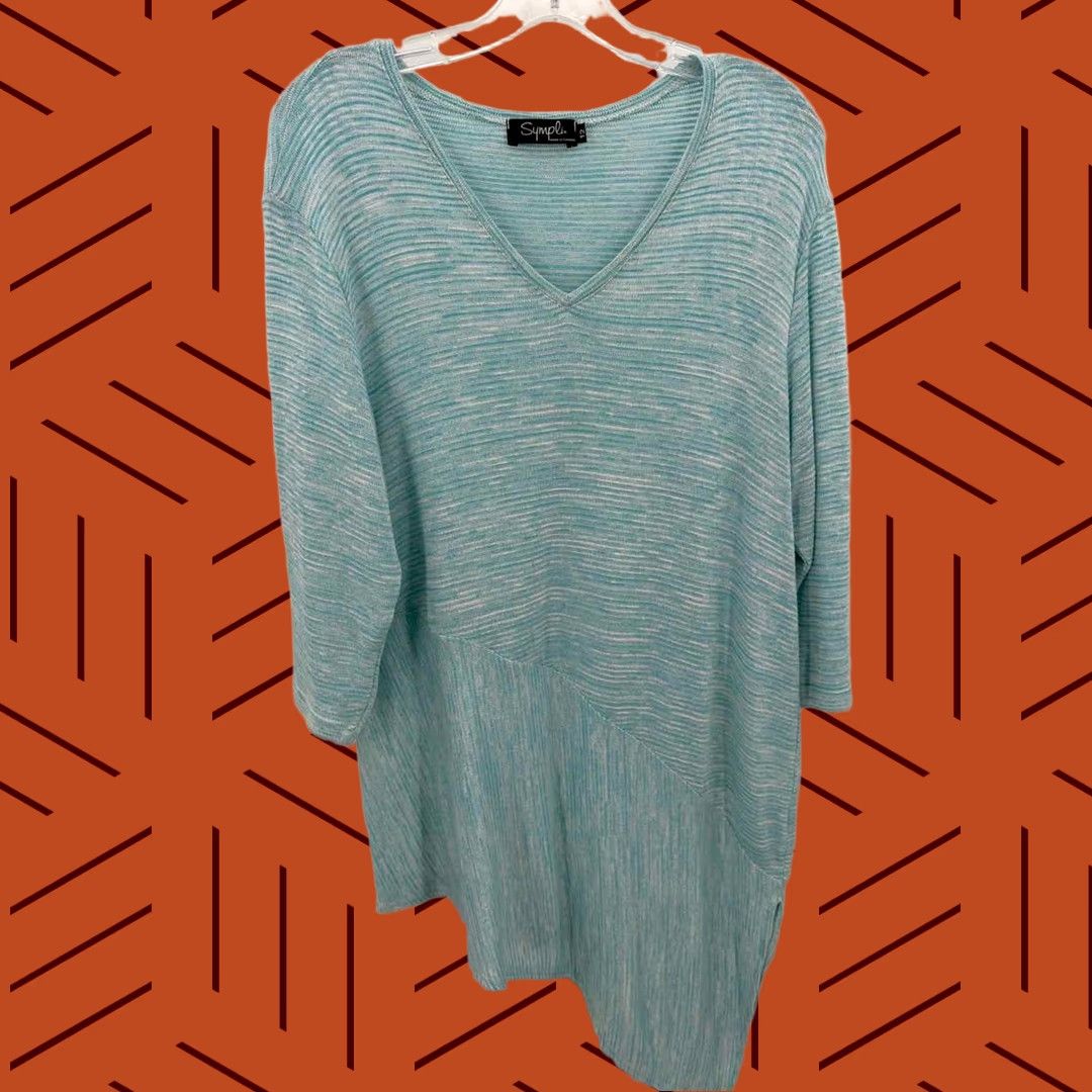 Vintage Pre-Owned Sympli Blue Tunic Blouse Size 12 Regular XS? Size XL / US 12-14 / IT 48-50 - 1 Thumbnail