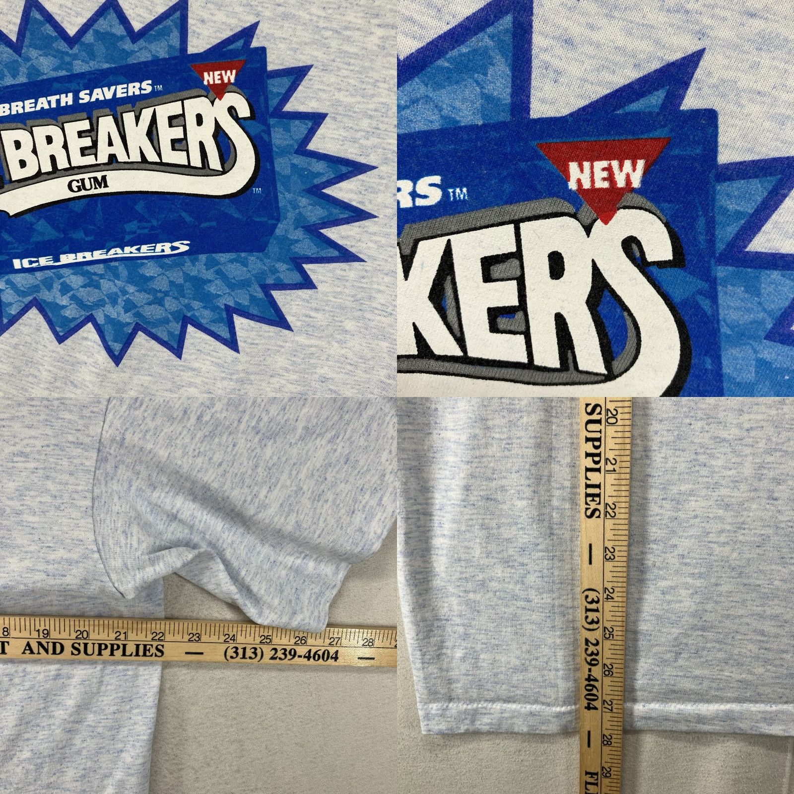 Doublet VINTAGE Ice Breakers Gum Shirt Made In USA Single Stitch Double Sided L | Nabisco T-Shirt | Men’s Cotton 1990s Blue Short Sleeve Crew Neck Adult L Size US L / EU 52-54 / 3 - 10 Thumbnail