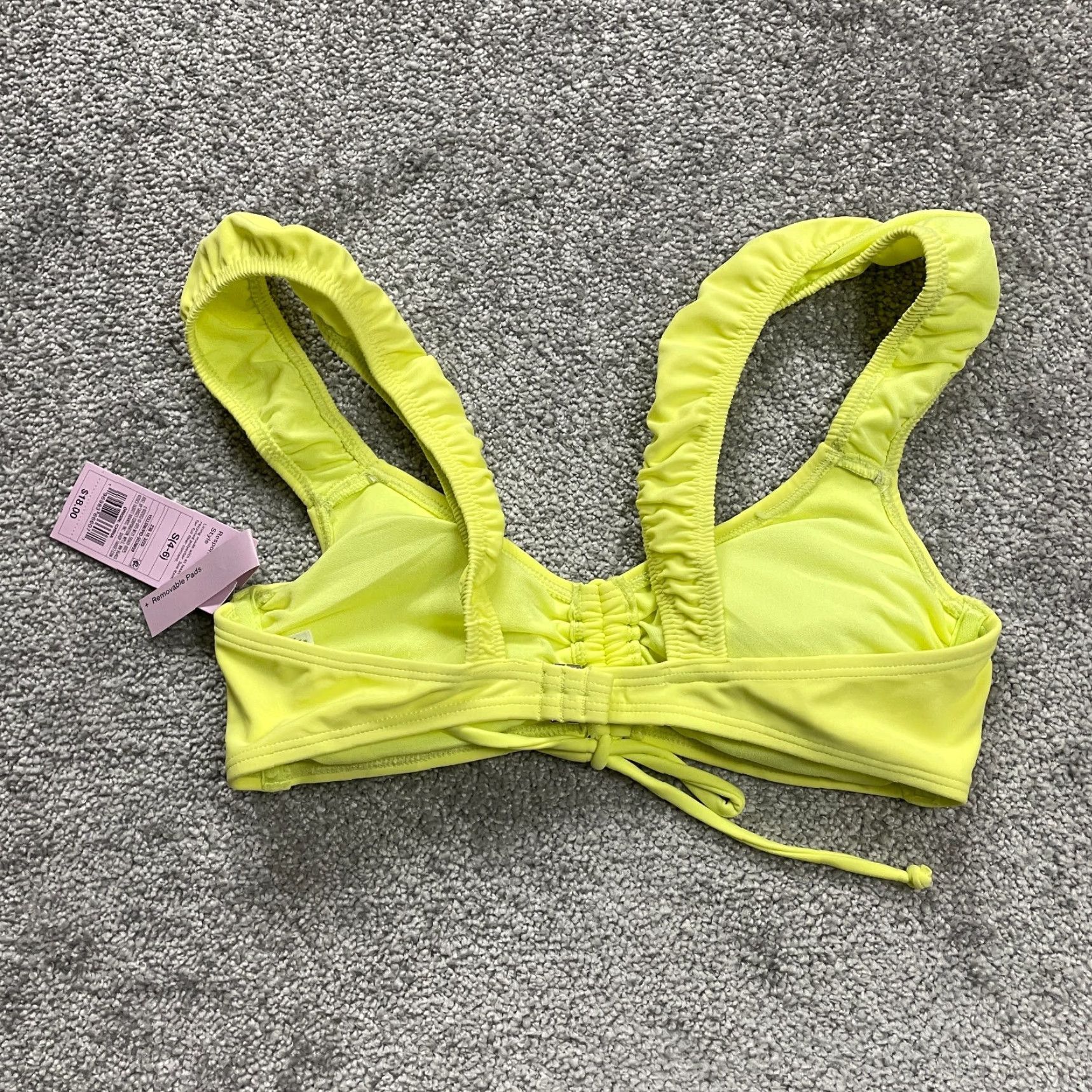 Vintage Wild Fable Bikini Top Womens S Solid Yellow Beach Summer NWT Size S / US 4 / IT 40 - 2 Thumbnail