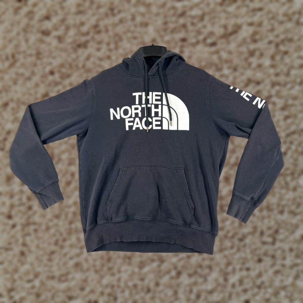 The North Face The North Face Hoodie Adult Medium Gray White Pullover Cotton Blend Sweatshirt Crew Neck Logo Hooded All Seasons Regular Men Size US M / EU 48-50 / 2 - 1 Thumbnail