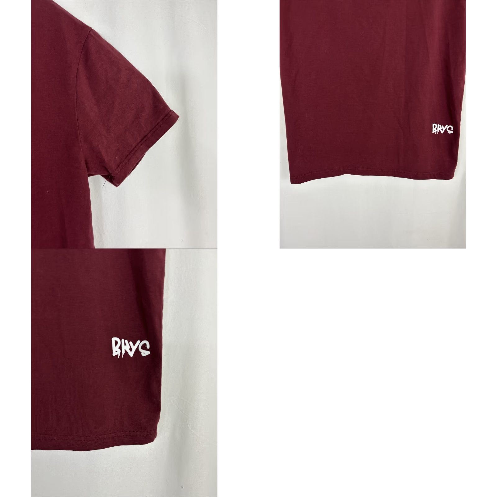 Vintage BKYS T-Shirt Men M Burgundy Crew Neck Short Sleeve Solid Embroidered Basquiat Logo Street Wear Size US M / EU 48-50 / 2 - 9 Thumbnail