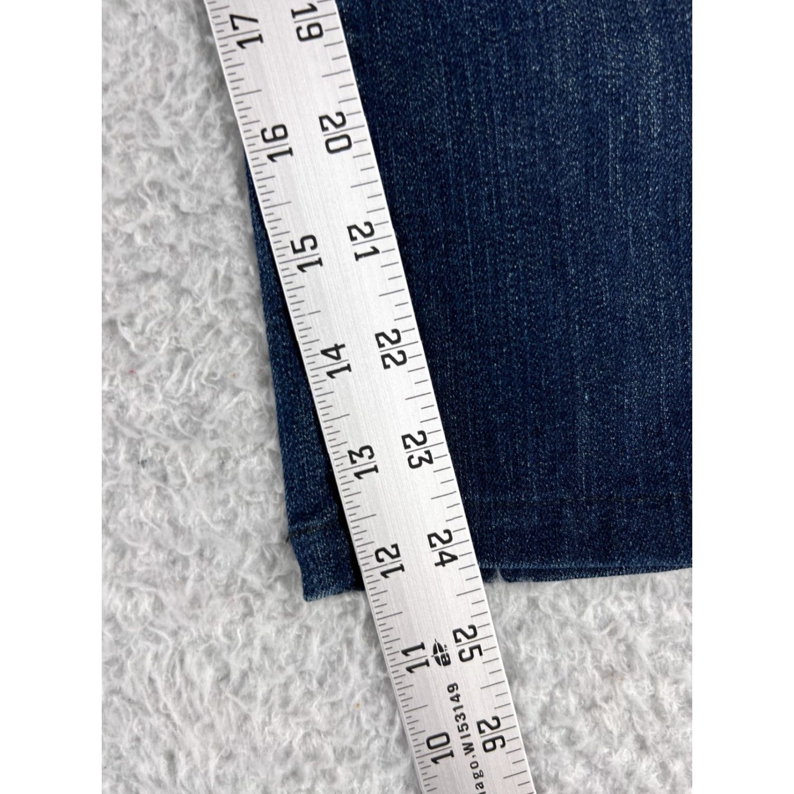 Vintage BLANKNYC Jeans Women 5-Pocket Denim Blue Dark Wash Distressed Tapered Cotton Blend Rise Low 25 Womens Jeans Size 42" / US 20 - 7 Thumbnail