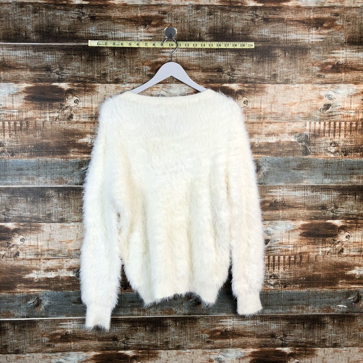 Homespun Knitwear DLL Dreskip White shaggy fur Mohair Knitwear #C231 Size US L / EU 52-54 / 3 - 12 Thumbnail