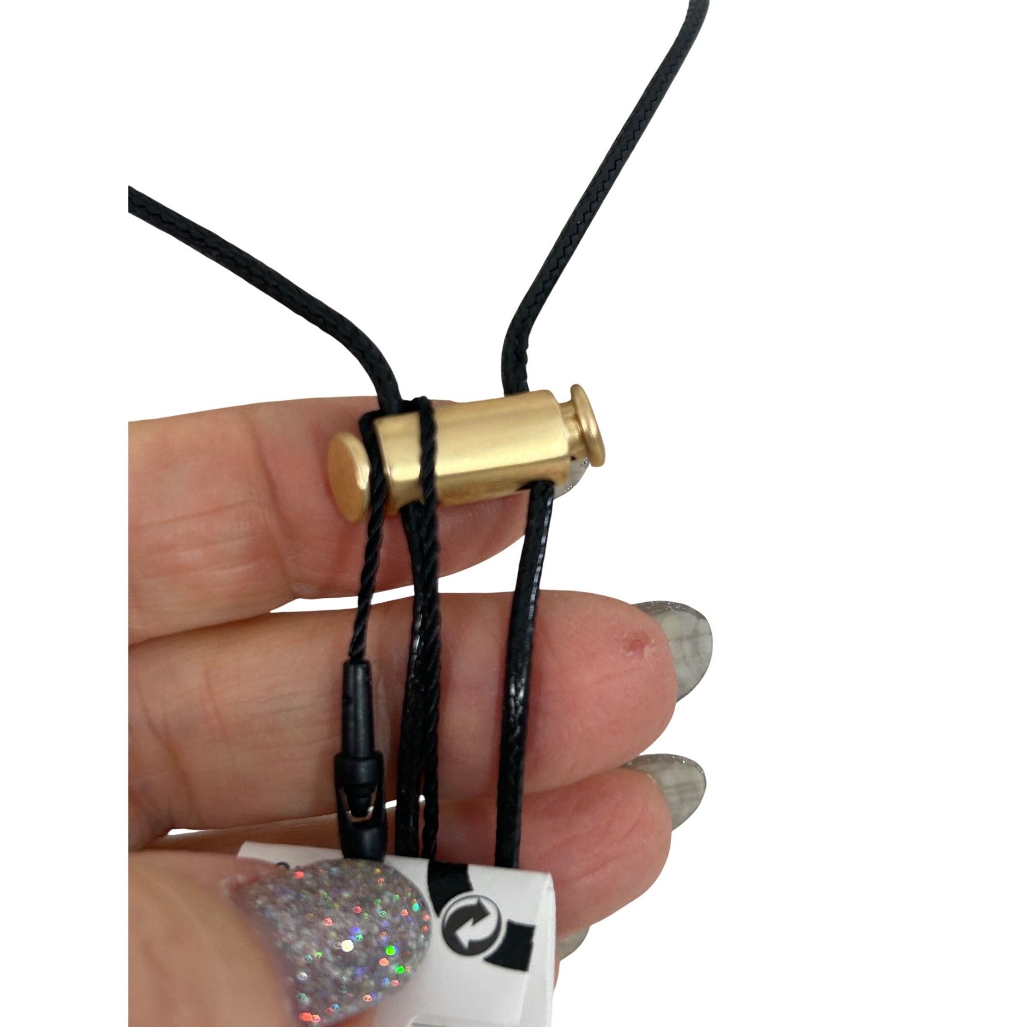Adolfo Dominguez Adolfo Dominguez Pendant Necklace Gold- toned Black 16”Cord Size ONE SIZE - 8 Thumbnail