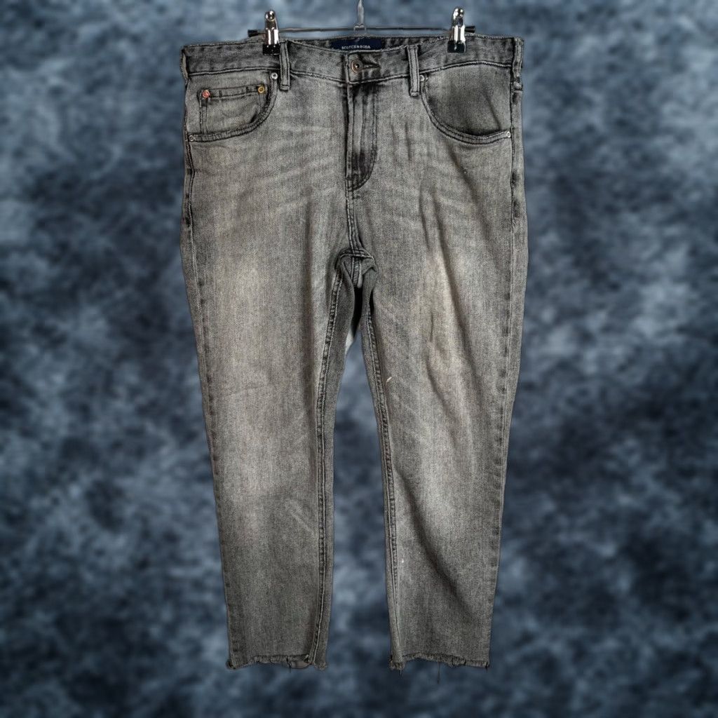 Scotch & Soda Scotch & Soda Jeans Mens Size 33 x 32 Gray Slim Fit Denim Cotton Blend 5-Pocket Rise Mid Vintage No Shirt? Size US 33 - 1 Thumbnail