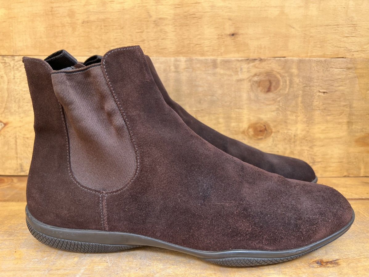 Prada Prada Men's Brown Suede Chelsea Ankle Boot Size 8 UK 9 US Size US 9 / EU 42 - 3 Thumbnail
