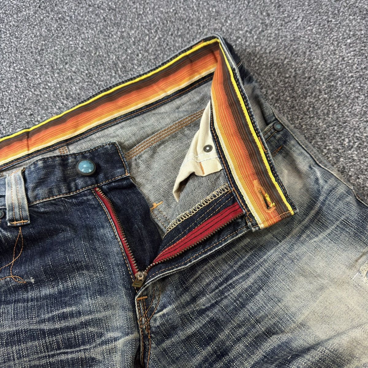 Kapital Vintage Flared Thrashed Edwin Clawmark Jeans Denim Size US 32 / EU 48 - 16 Thumbnail