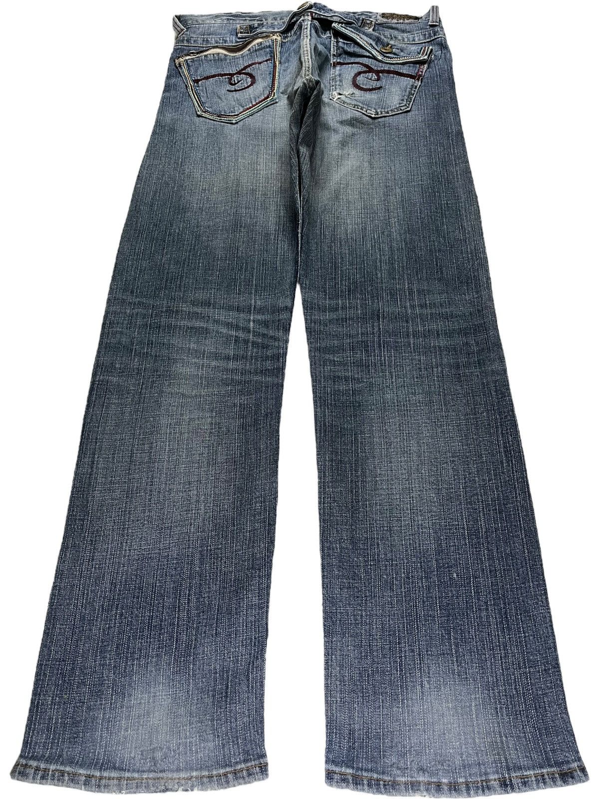 Japanese Brand Vintage Japanese Brand Buckle Back Distressed Loose Jeans Size US 34 / EU 50 - 1 Thumbnail