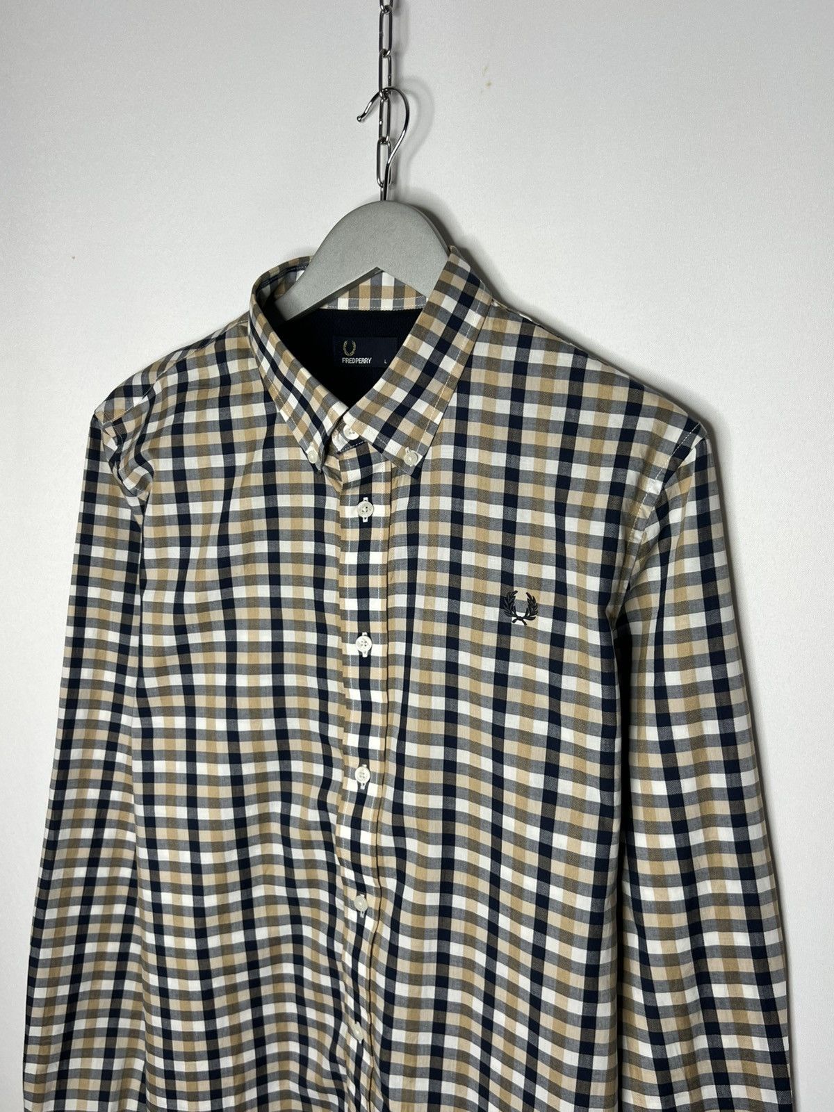Fred Perry Fred Perry Plaid Shirt Tee Long Sleeve Casual Size US L / EU 52-54 / 3 - 4 Thumbnail