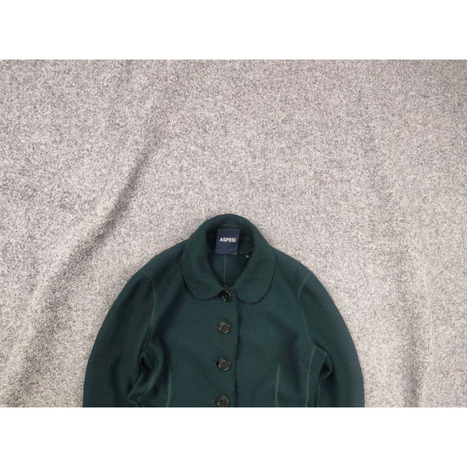 Aspesi A Alberto Aspesi Design green wool button-up Pocket Blazer Womens Jacket Size M / US 6-8 / IT 42-44 - 2 Thumbnail