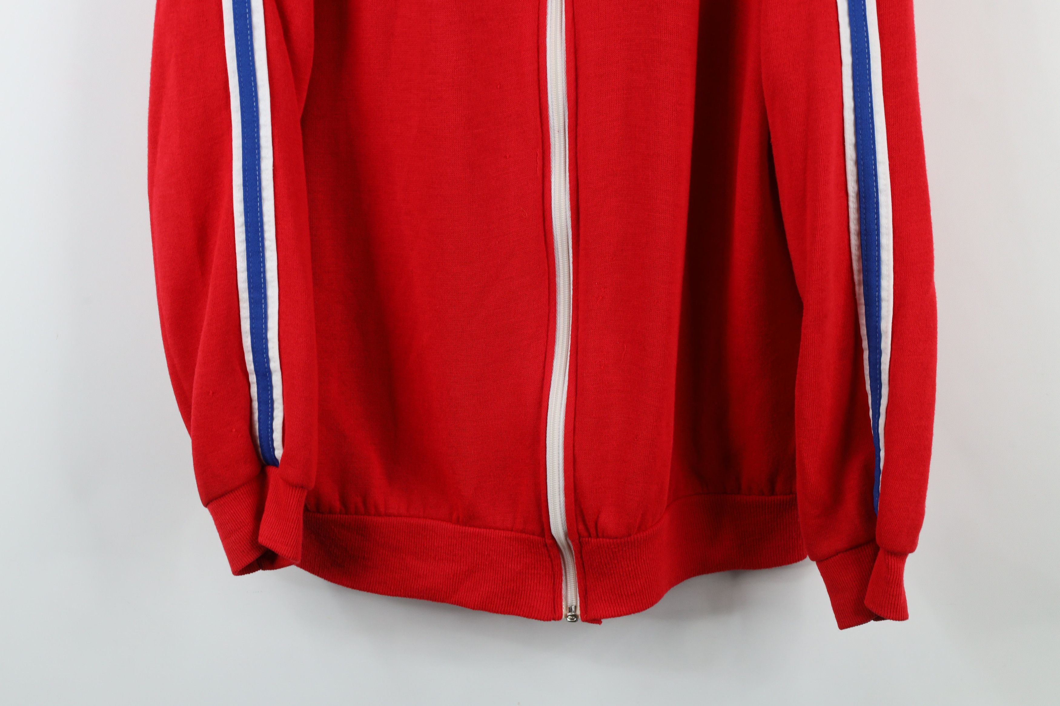 Vintage Vintage 70s Streetwear Striped Full Zip Track Jacket Red Size US L / EU 52-54 / 3 - 3 Thumbnail