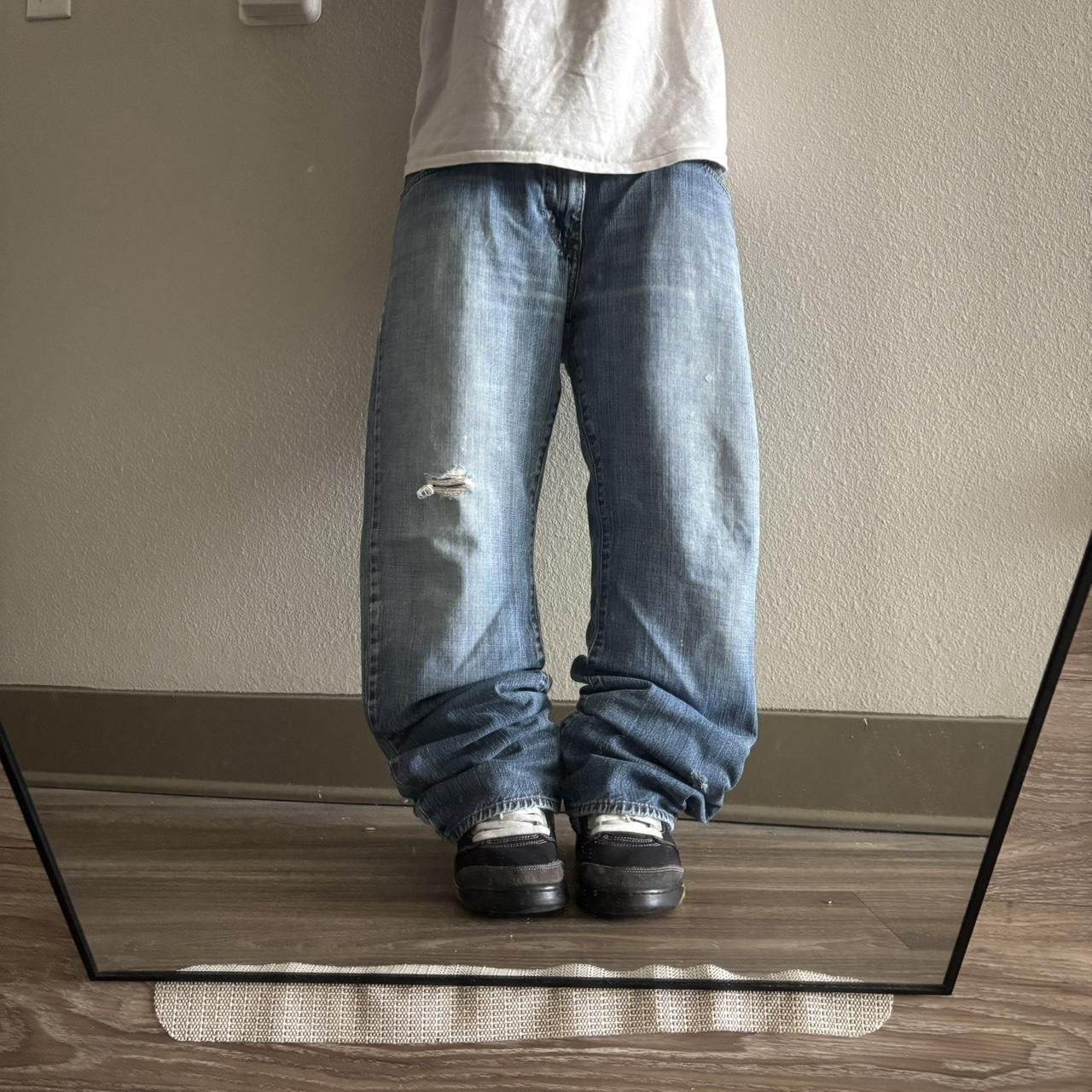 Calvin Klein Crazy Vintage Y2K/2000s Grunge Faded Calvin Klein Distressed Bootcut Denim Jeans! 36x32 Size US 36 / EU 52 - 1 Thumbnail