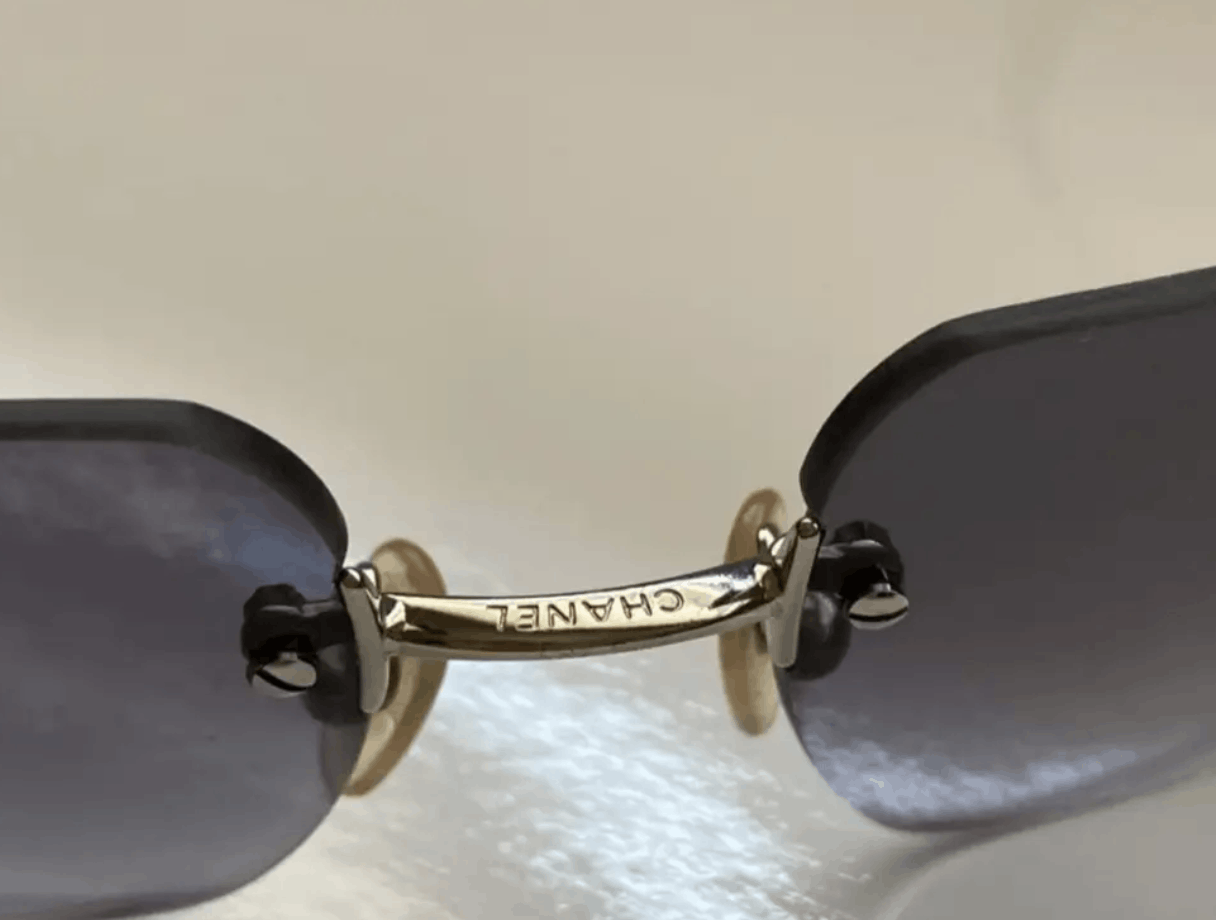 Chanel Chanel Sunglasses 4017 CC Rhinestone Logo Rimless Vintage Size ONE SIZE - 5 Thumbnail