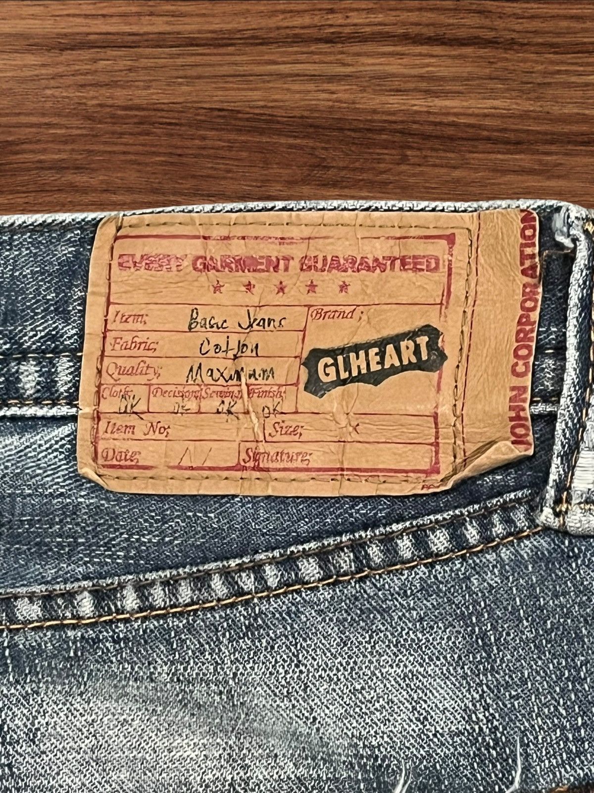 Japanese Brand Vintage Japanese Brand GL Heart Blue Washed Baggy Leg Jeans Size US 36 / EU 52 - 8 Thumbnail
