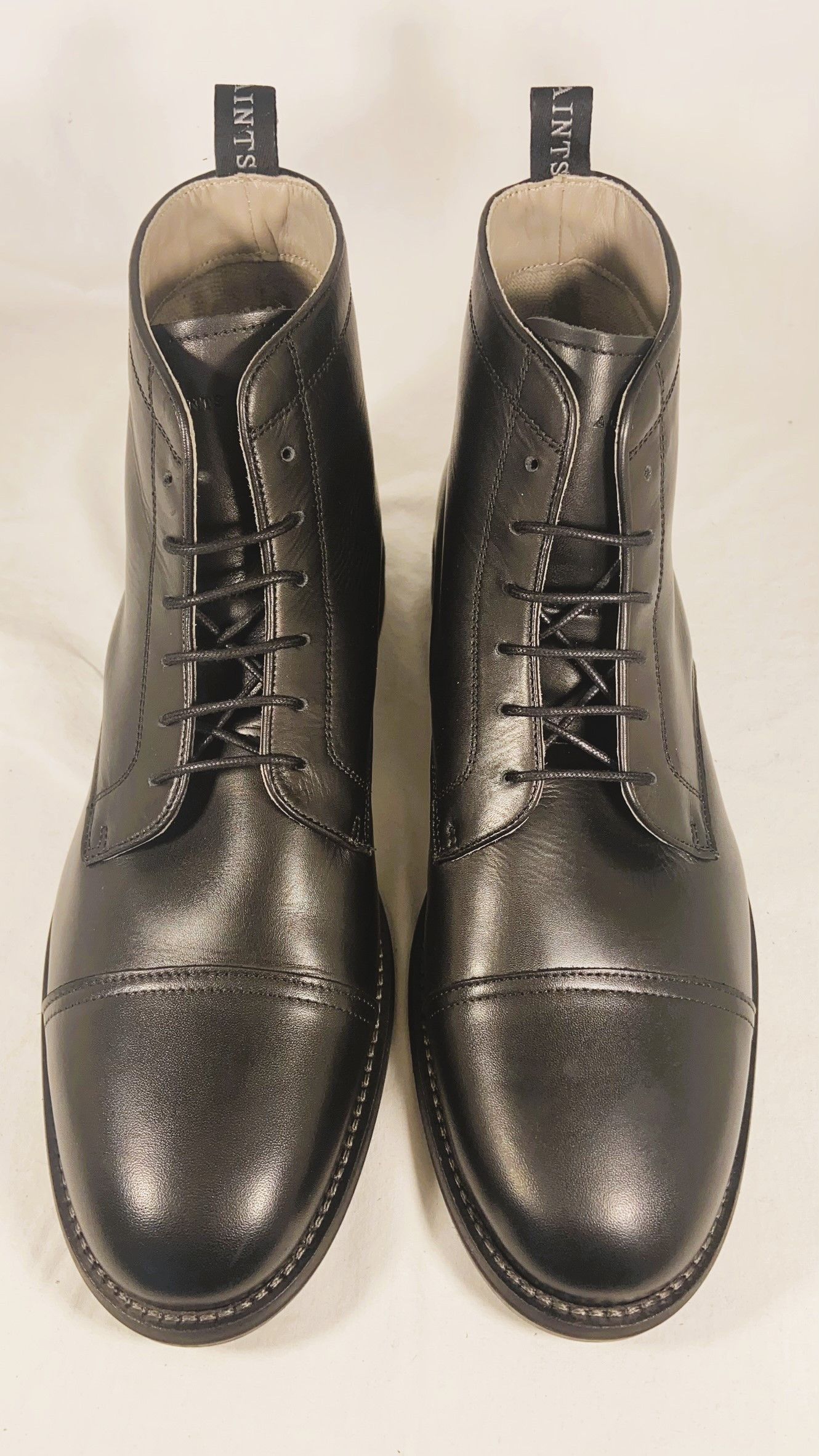 Allsaints Harland Cap Toe Black Leather Moto Combat Boots Size US 13 / EU 46 - 22 Thumbnail