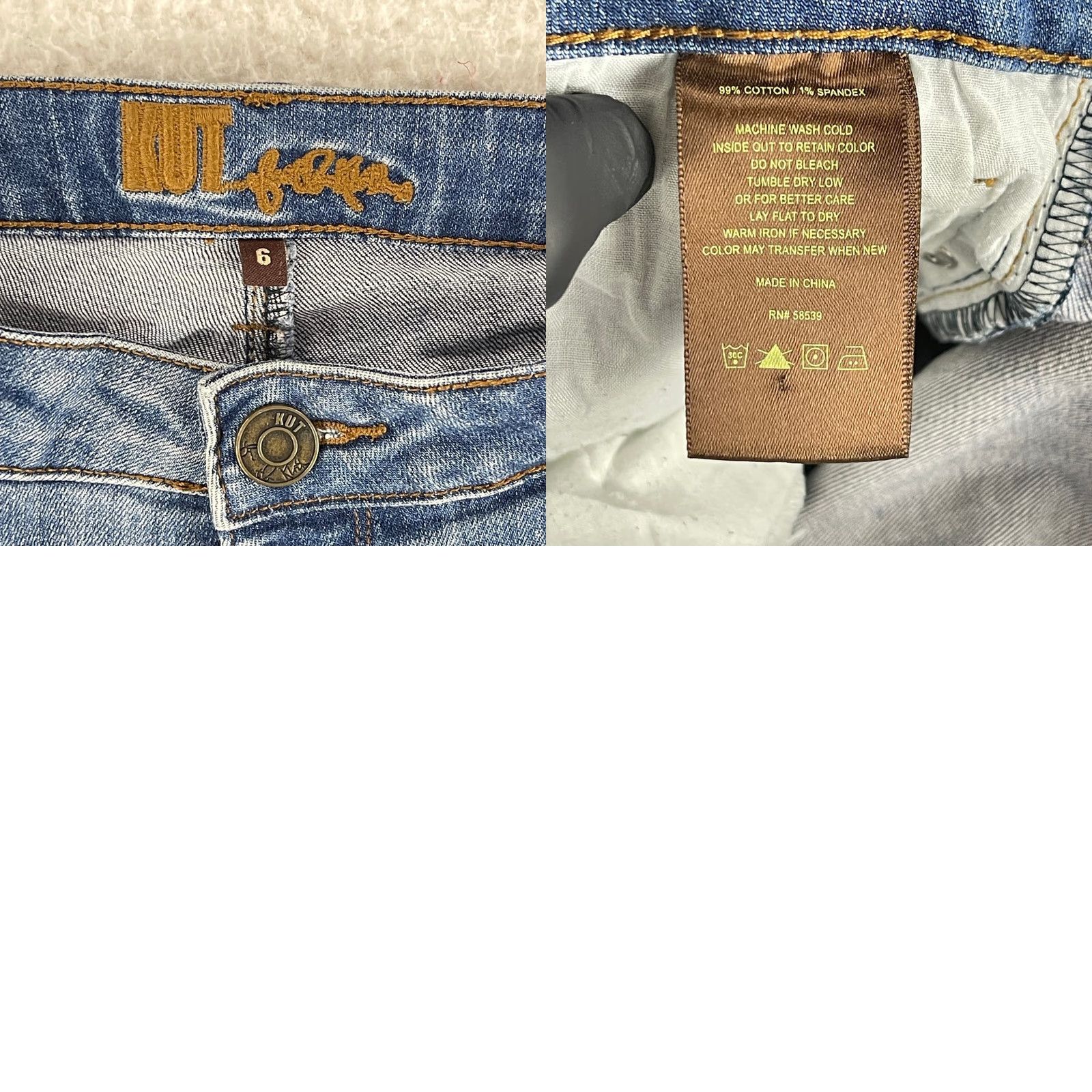 Vintage KUT from the Kloth Jeans Womens Size 6 Blue Denim Straight Leg Mid-Rise Casual Size 28" / US 6 / IT 42 - 10 Thumbnail