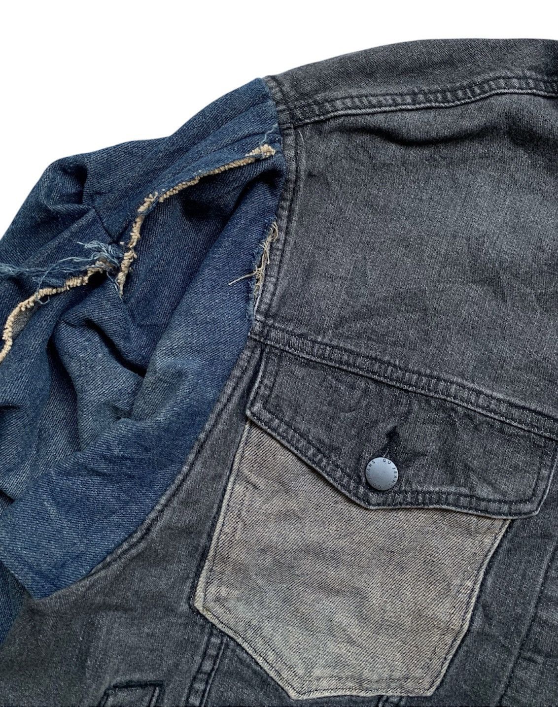 GU Japanese brand GU raffle sleeves denim jacket Size US L / EU 52-54 / 3 - 4 Thumbnail