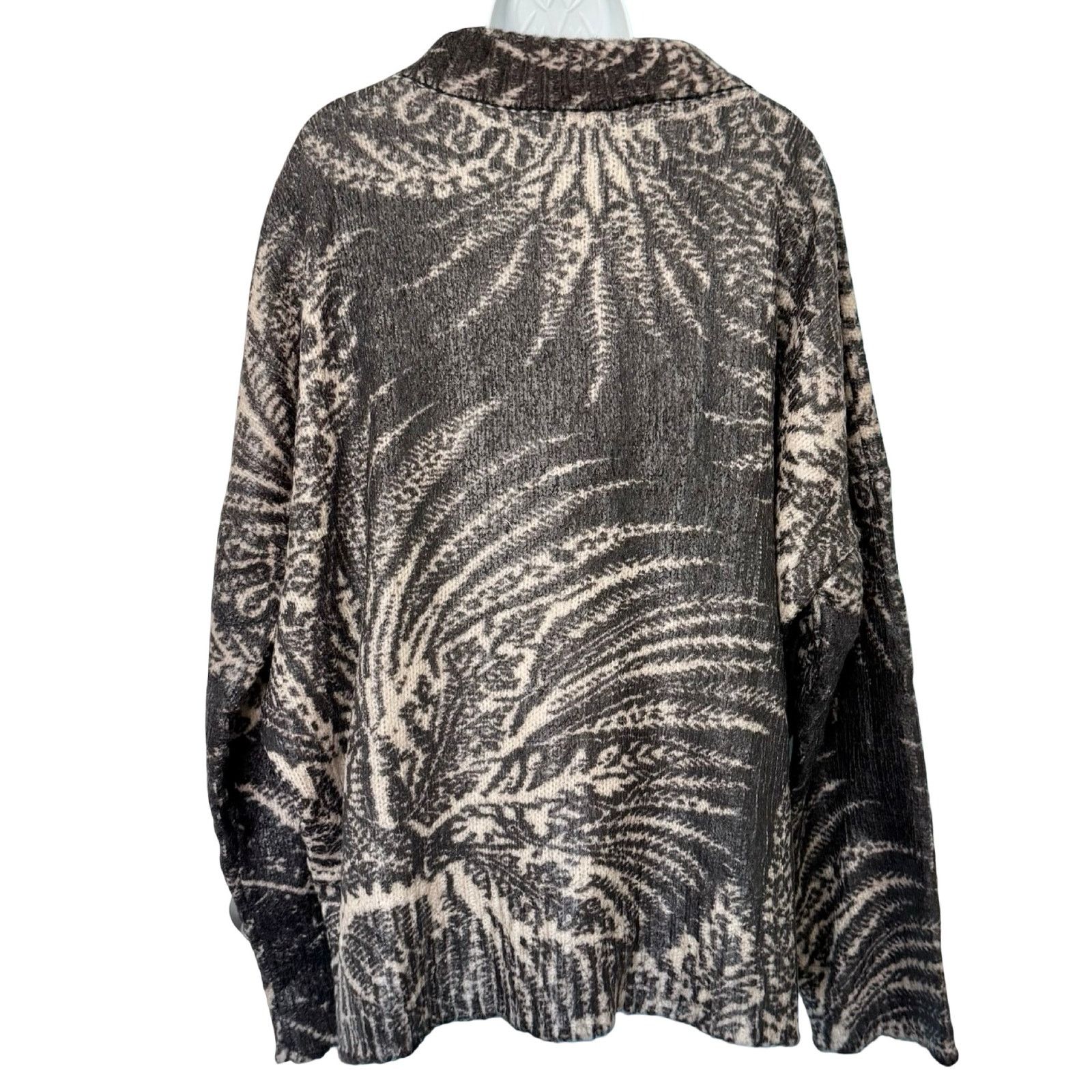 Etro Etro Brown Cream Foliage Oversize Coated Wool Sweater 40 / M Size M / US 6-8 / IT 42-44 - 3 Thumbnail