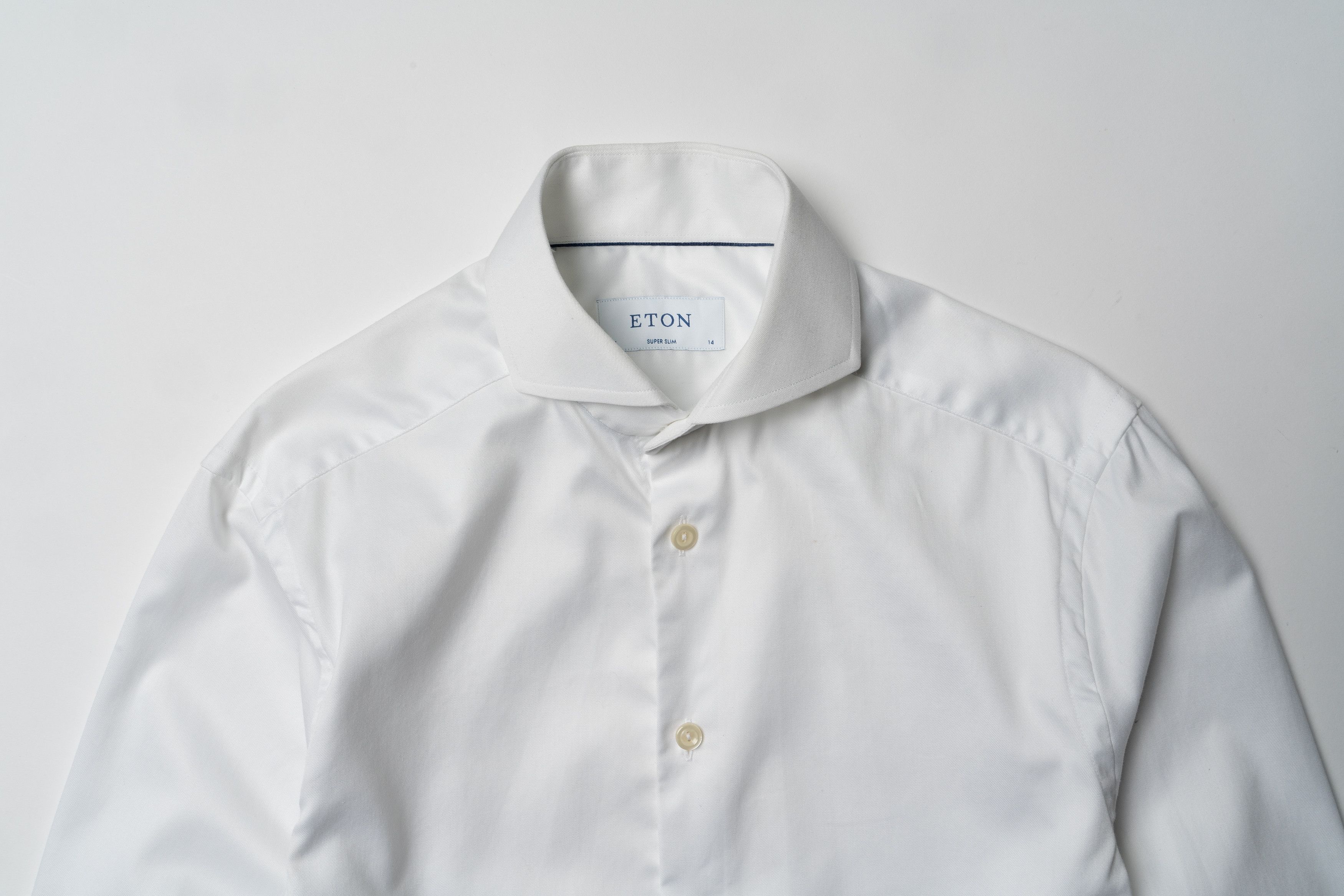 🔵 ETON Super Slim White Cotton Button Up Shirt
