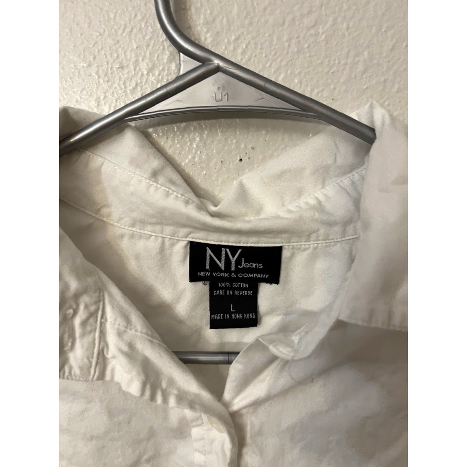 Vintage VINTAGE NY Jeans New York & Company Ladies Shirt Large Long Sleeve Button Pocket White Size L / US 10 / IT 46 - 2 Thumbnail