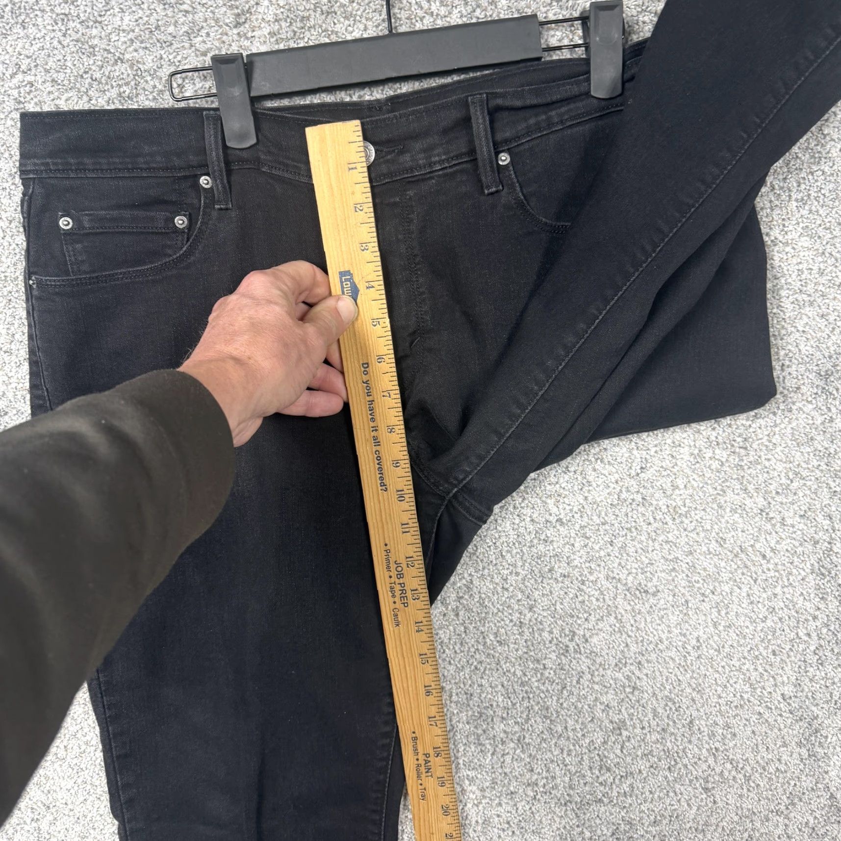 Levi's Levi's 505 Straight Jeans Womens 14 35x29 Black Dark Wash Stretch Denim Mid Rise Size 36" / US 14 / IT 50 - 5 Thumbnail